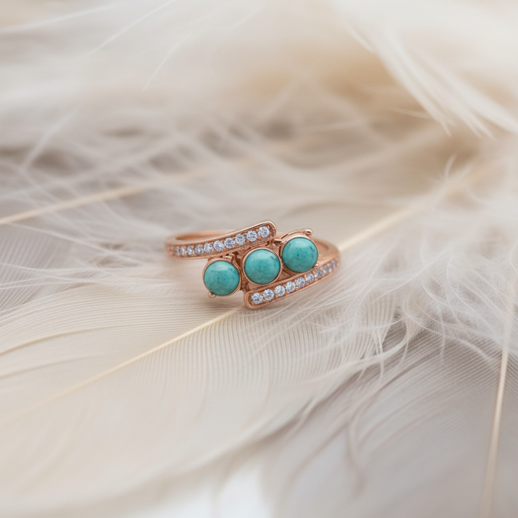 14ct rose gold trilogy ashes ring