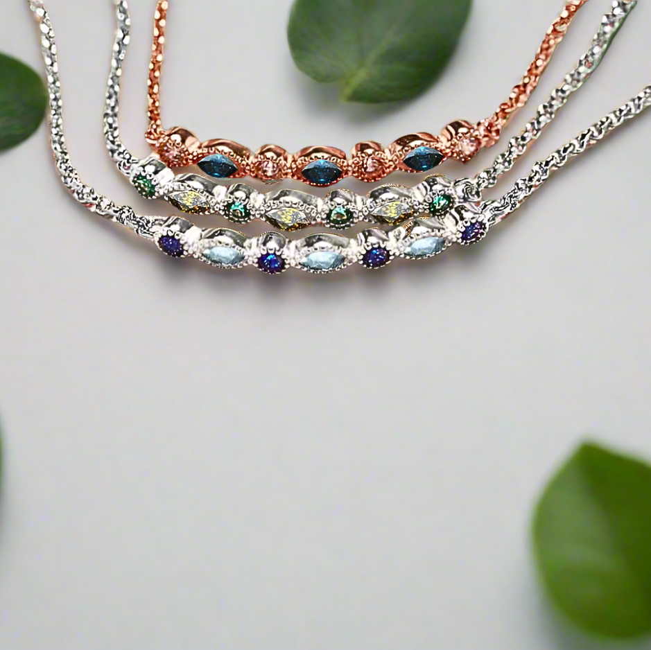 14ct white gold birthstone ashes bracelet