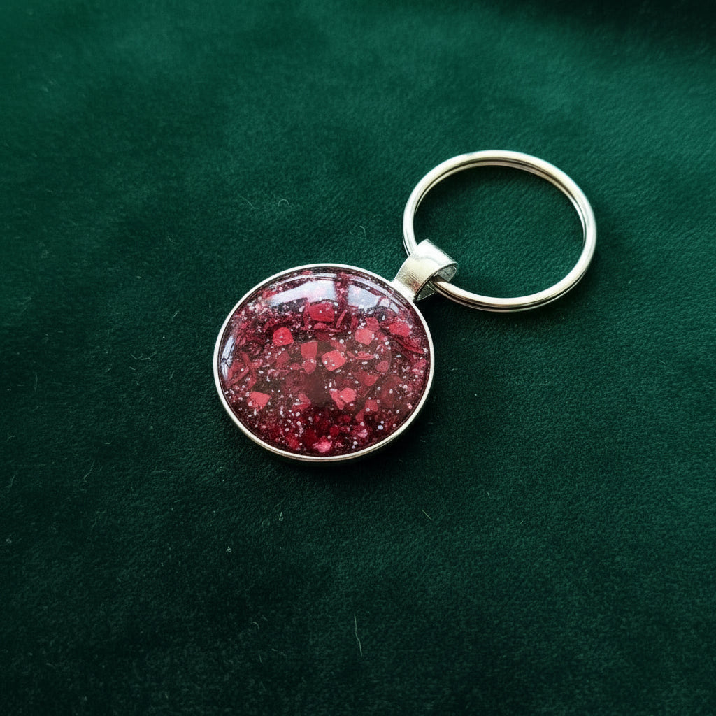 blue ashes memorial keyring round