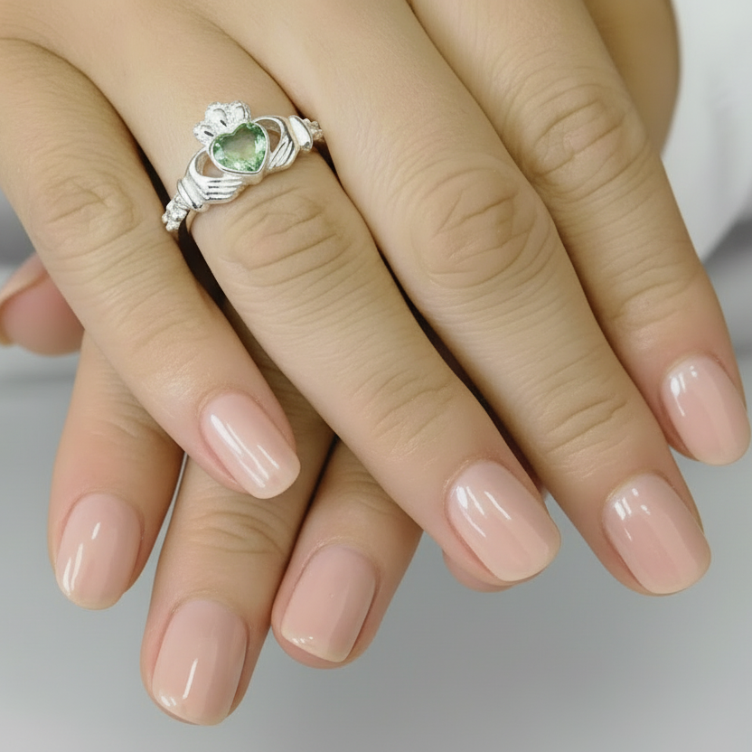 claddagh ashes ring on hand model