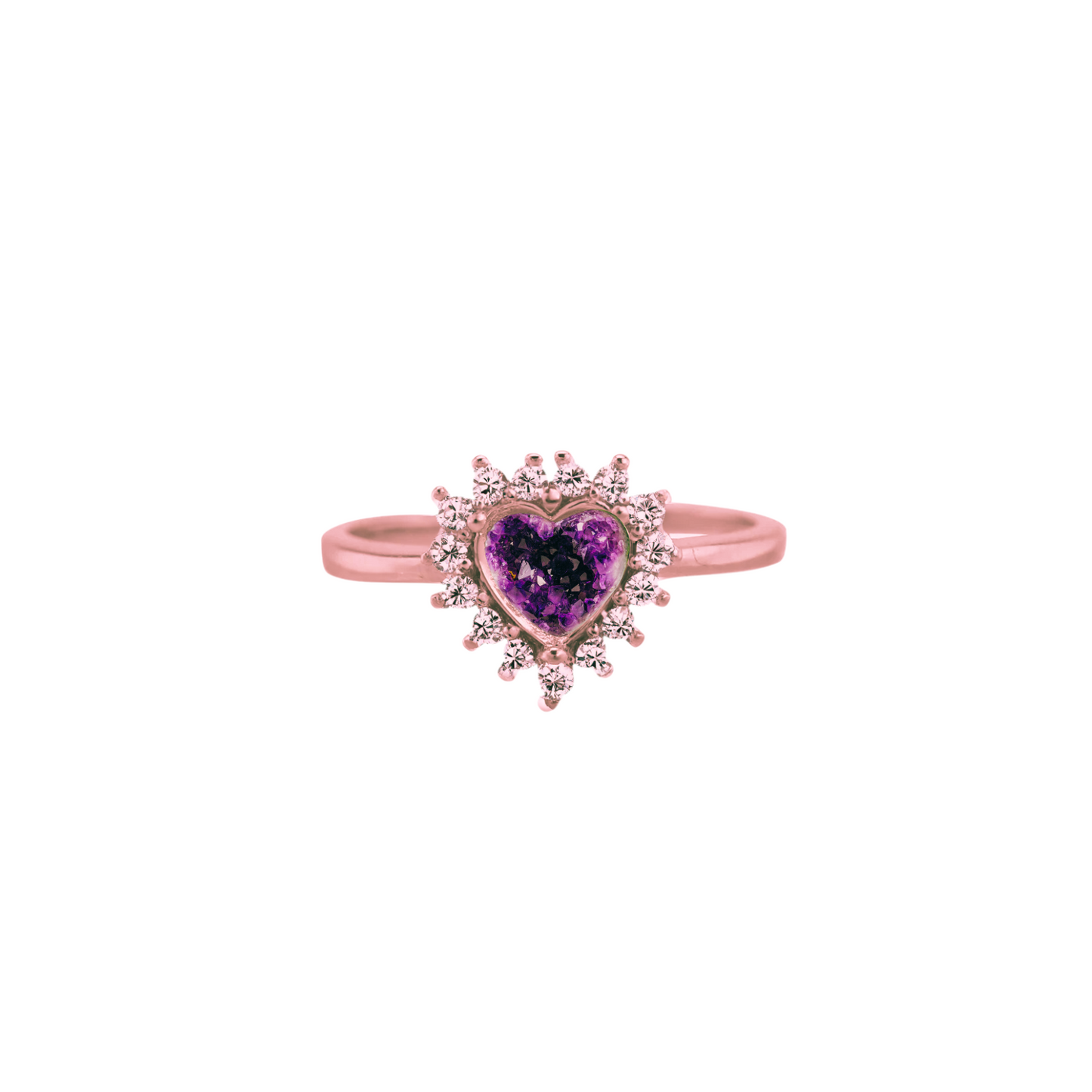 14ct rose gold heart ashes memorial ring