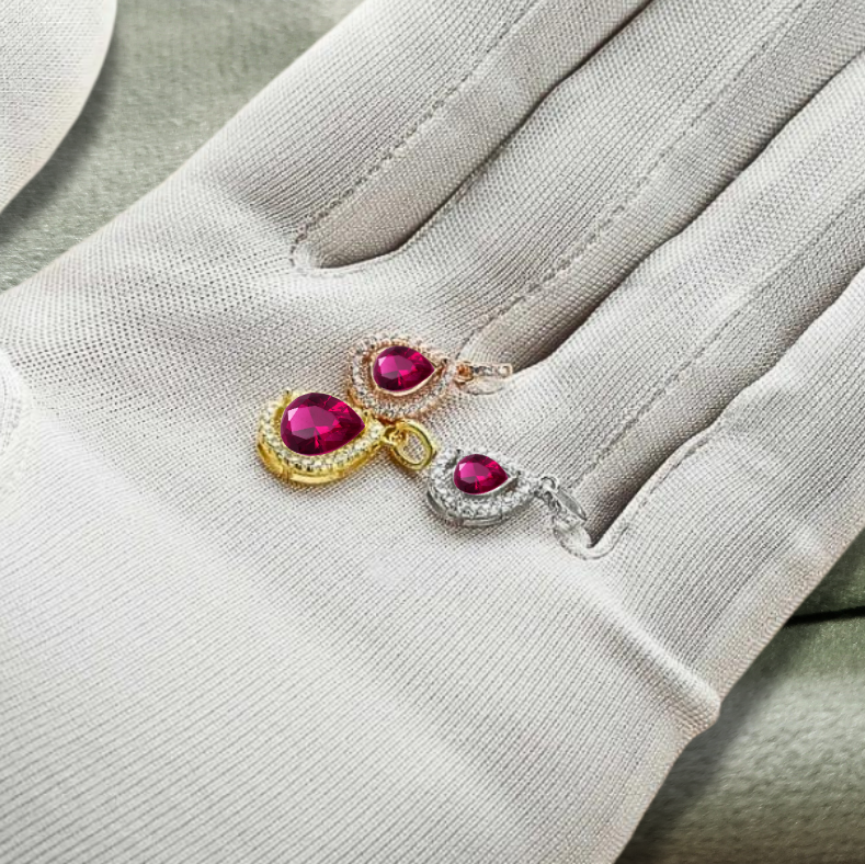 teardrop halo ashes memorial pendants in choice of silver and rose gold and gold