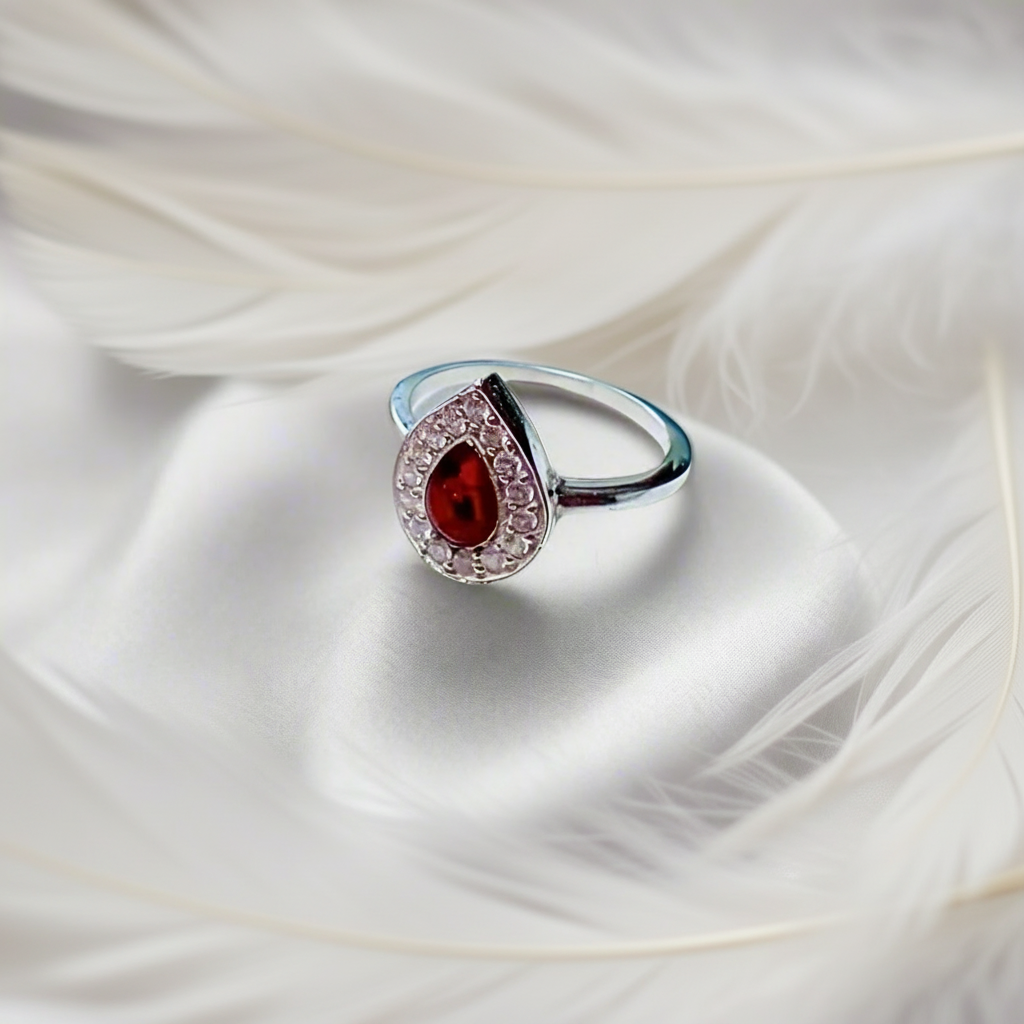 teardrop cluster ashes memorial ring side view