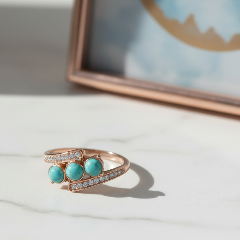 14ct rose gold trilogy ashes ring