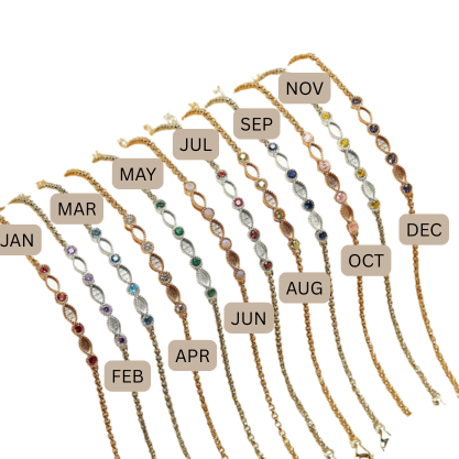 birthstone ashes bracelet choices