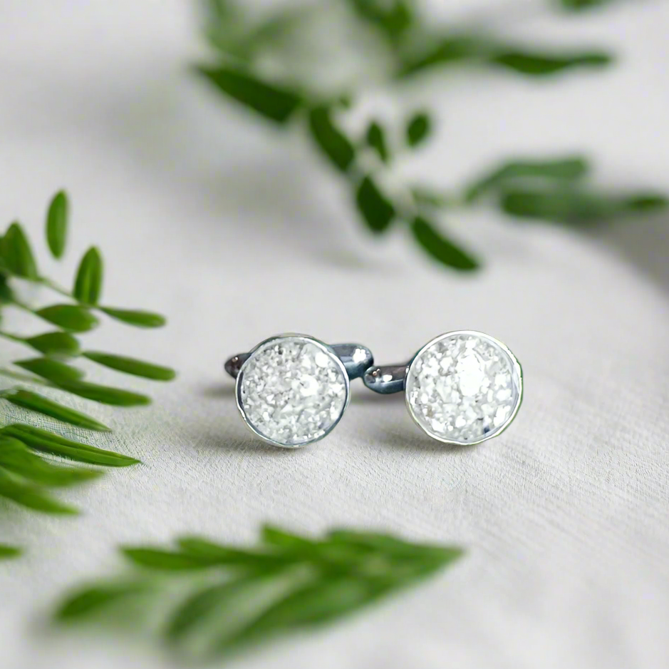 ashes memorial cufflinks round shape