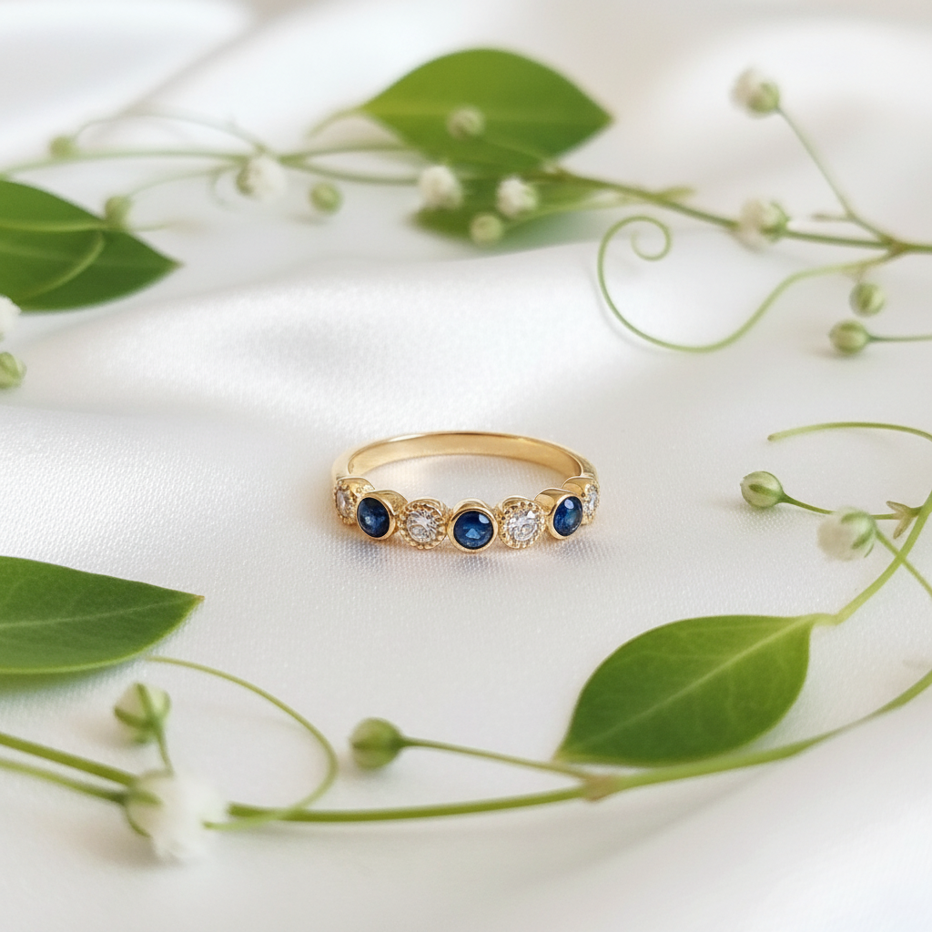 14ct Gold ashes memorial ring set with diamond