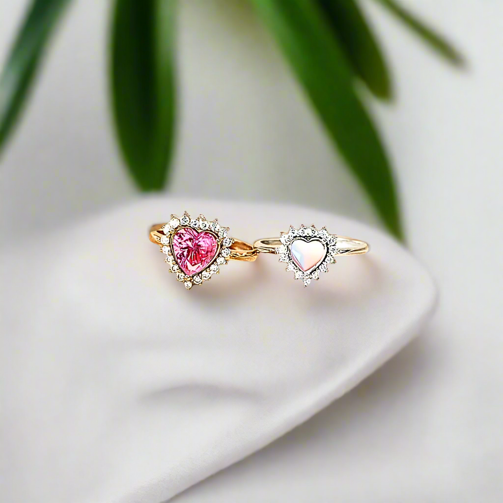 heart cluster ashes memorial ring