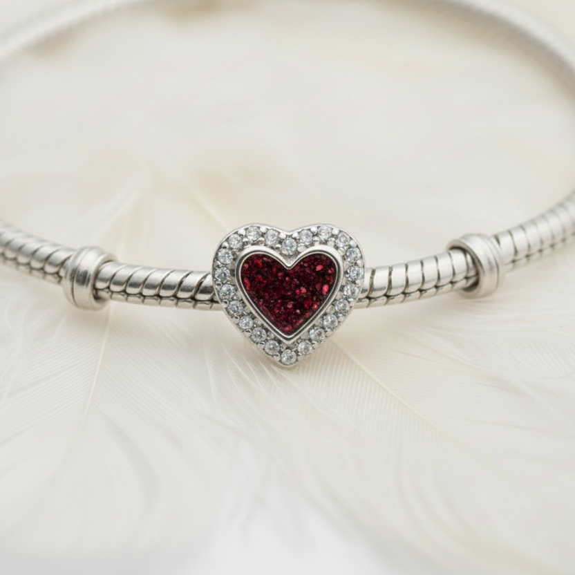 pandora ashes memorial heart charm