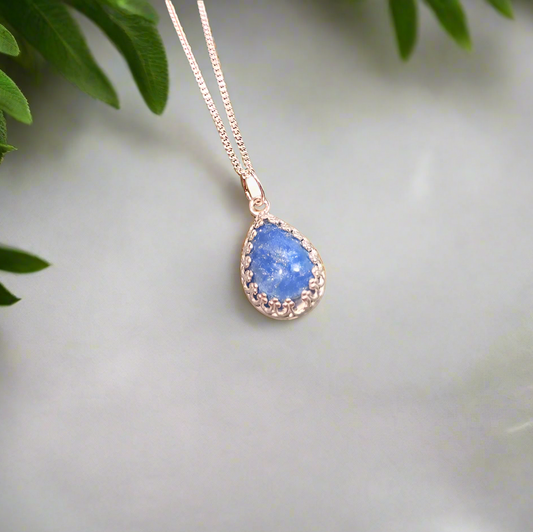 teardrop filigree ashes necklace on white background