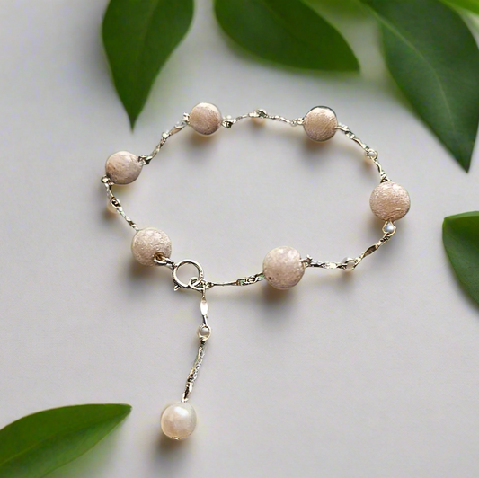 handmade pearl bracelet made of cremation ashes
