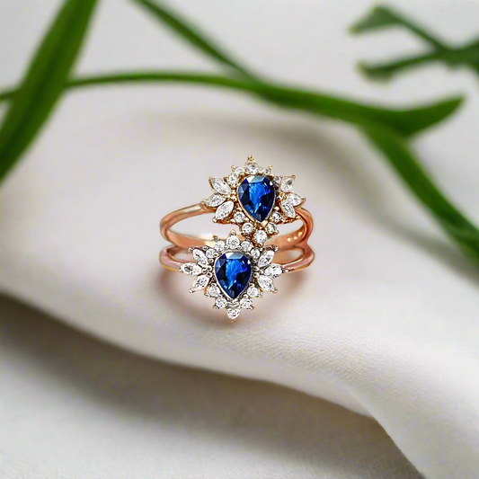 pear cut vintage halo ashes memorial ring in 14ct gold