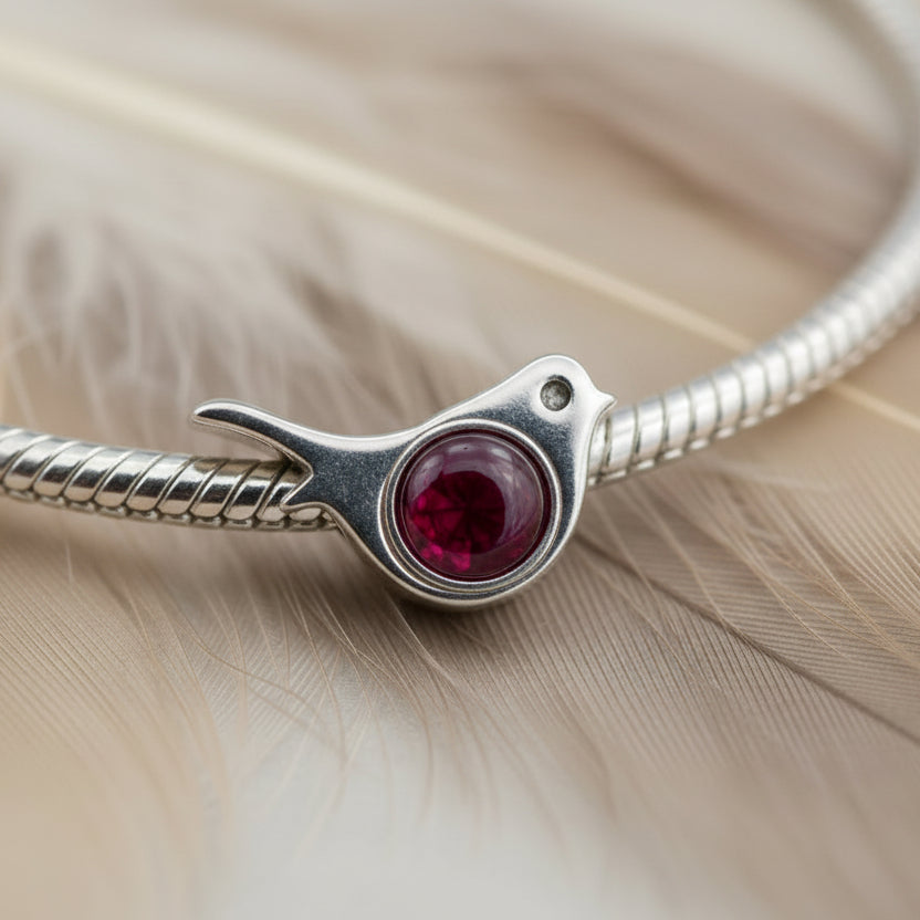 robin ashes pandora charm