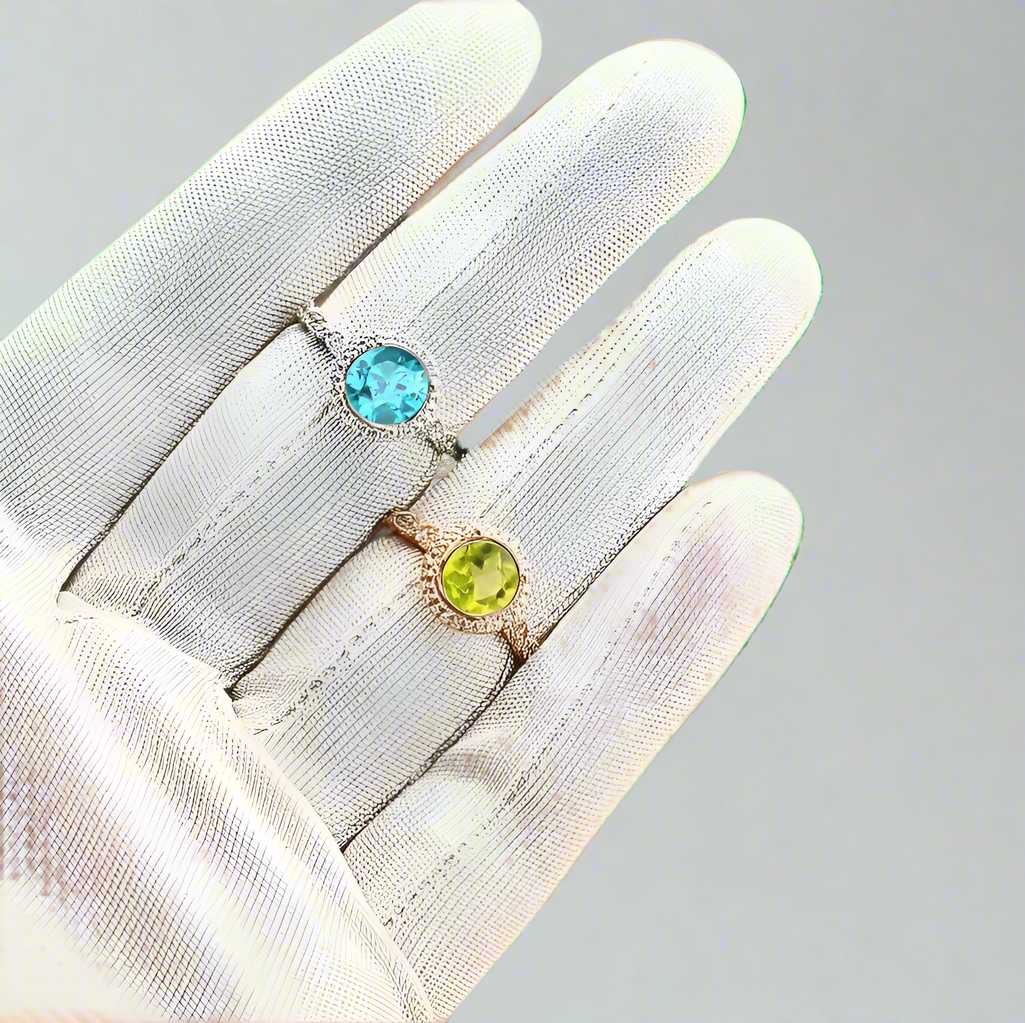 round halo ashes ring on model