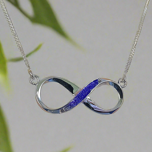 infinity ashes memorial necklace in blue 