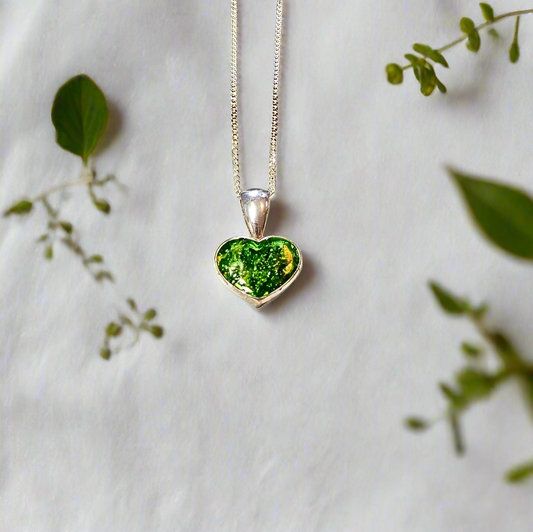 small heart ashes pendant with chain 