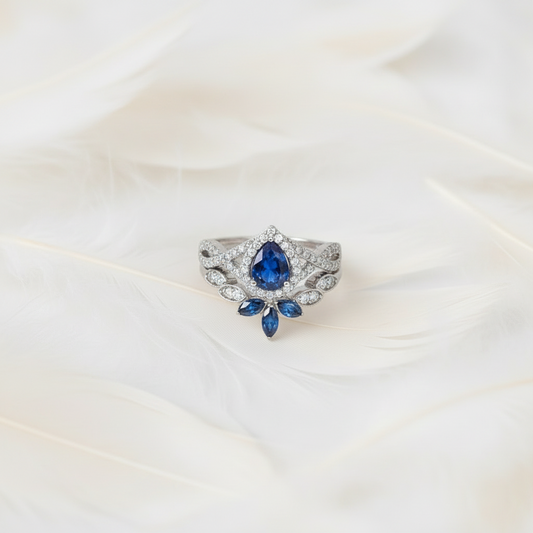 teardrop ashes memorial ring stacking set 