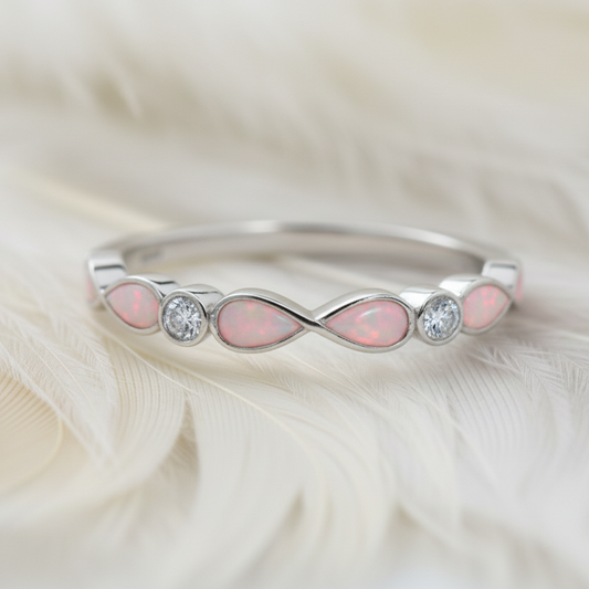 14ct white gold infinity cremation ashes ring set with real diamonds